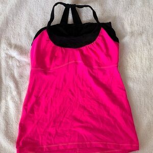 lululemon athletica Pink and Black Tank Top